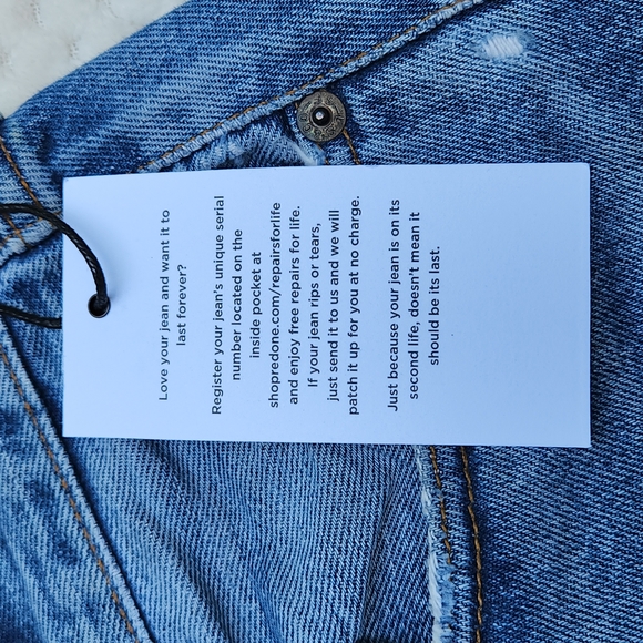 Nwt Levi's RE/DONE High Rise Distressed Stovepipe Jeans - Picture 13 of 16